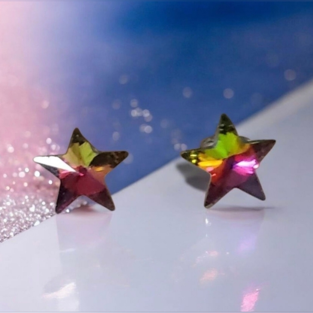 Vintage Multi-Colored Star Earrings